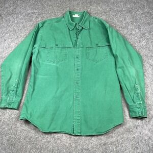 Vintage Cowboy Only Western Shirt Mens XL Rodeo Storm Yoke Back Canvas Green USA